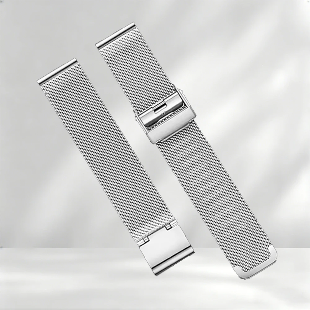Sleek Stainless Steel Metal Watchband - 20mm/22mm Adjustable Bracelet Strap