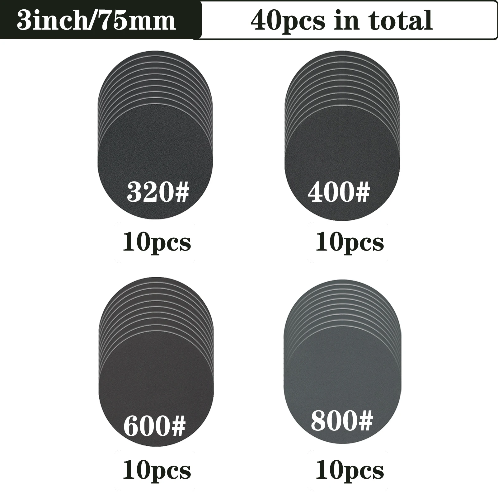Premium 3-Inch Hook & Loop Wet/Dry Sanding Discs – Silicon Carbide Sandpaper, 80 to 5000 Grit Range