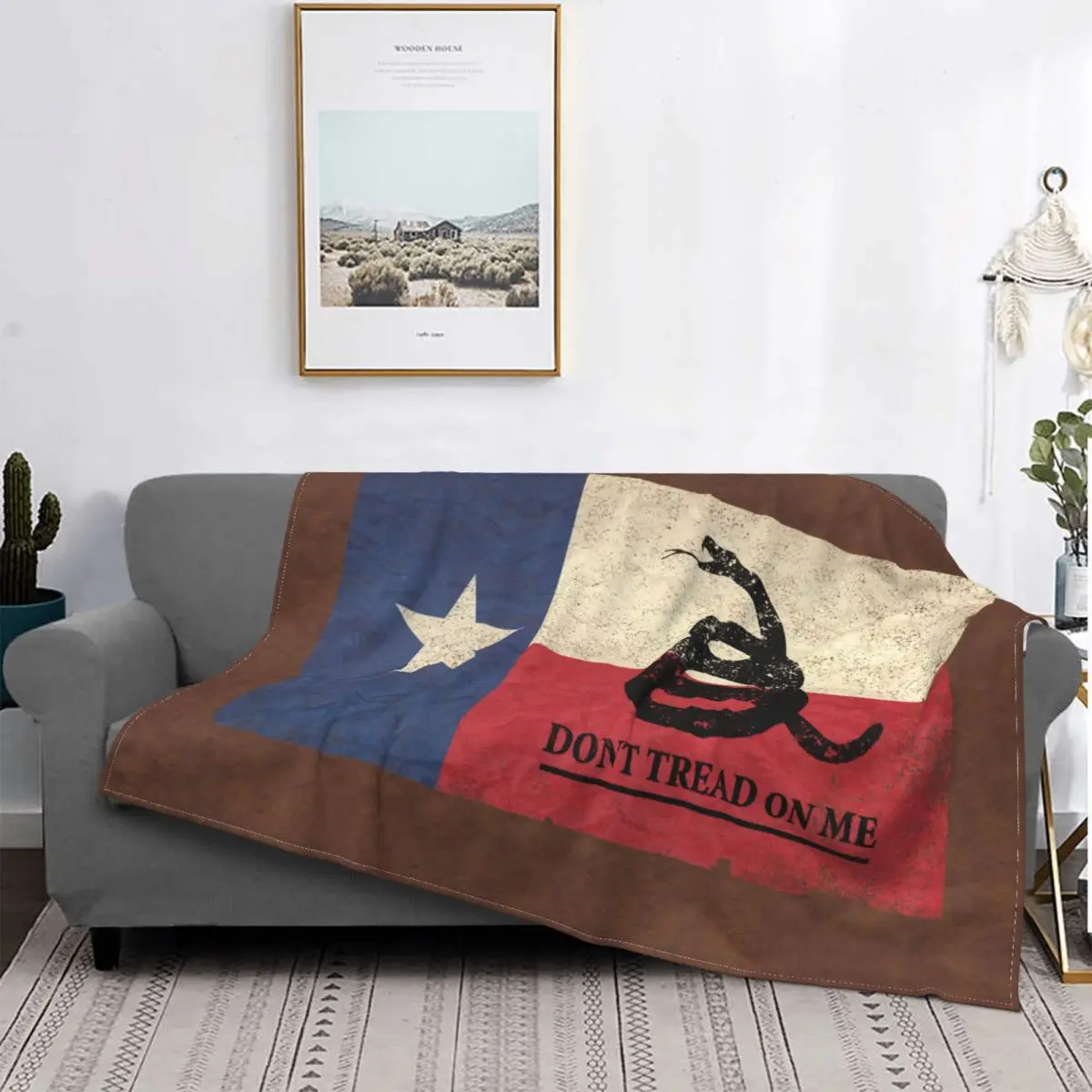 

Dont Tread On Me Texas Blankets Flannel Autumn/Winter Portable Soft Throw Blanket for Bed Outdoor Plush Thin Quilt