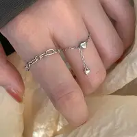Temperament Silver Color Heart-Shaped Ring Design Jewelry For Women 2