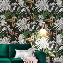 

3D Wall Mural Paper Nordic Ins Tropical Plant Palm Leaf Wallpaper Bedroom Restaurant Wall Decor Prepasted Thicken Waterproof