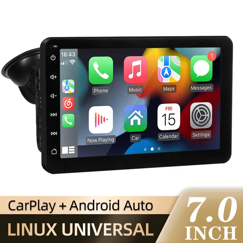 7" Carplay Android Auto Car Radio Multimedia Video Player IPS Touch Screen AUX I