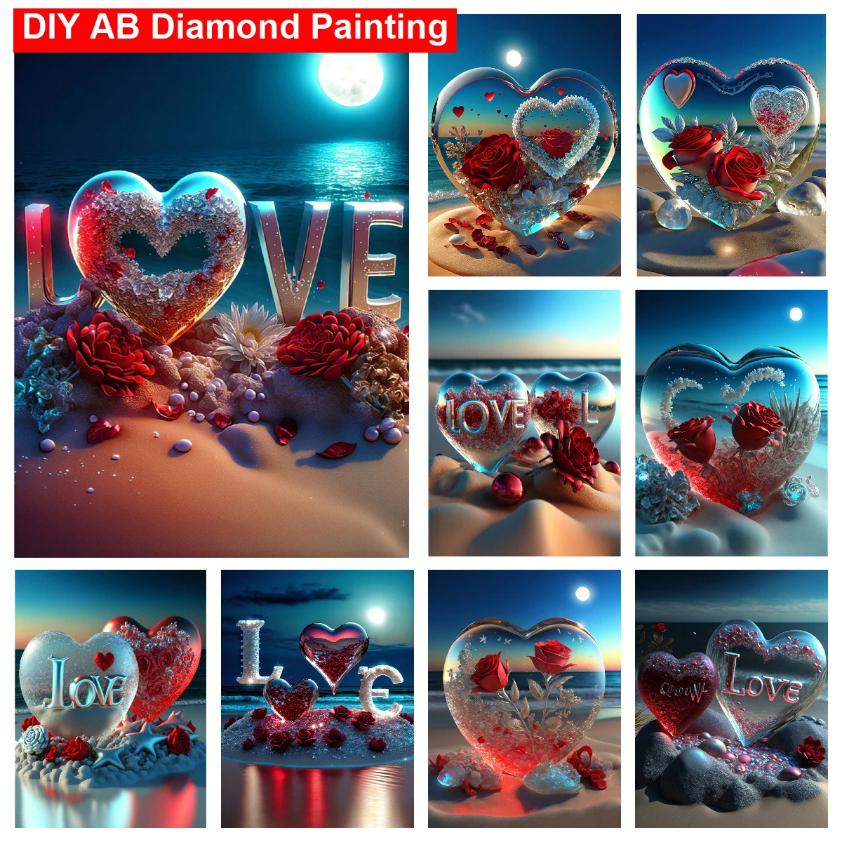 Valentines Day Gifts for Women Her,5D DIY Christmas Gift Full Drill Diamond  Painting Home Wall Decor Rhinestone for Valentines Day Decor Wedding