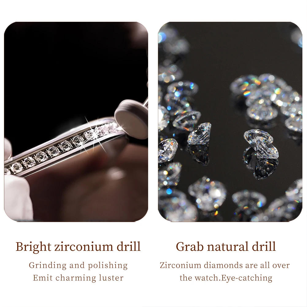 OLEVS-Women's Full Diamond Dial Watch, luxo, elegante, aço inoxidável, impermeável, alta qualidade, quartzo, relógios femininos, 9943
