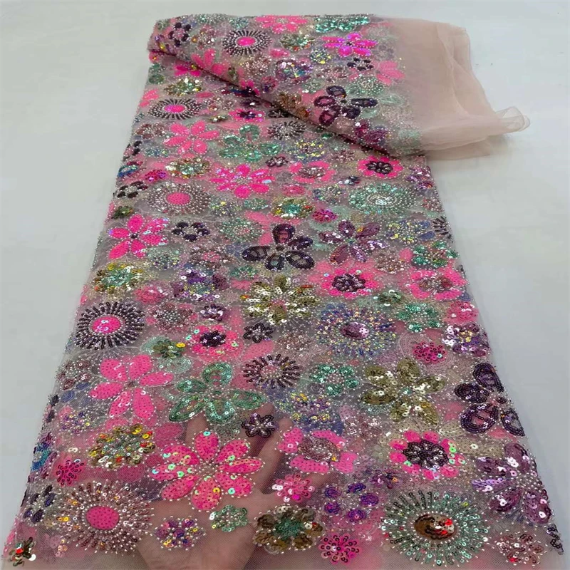 

African Lace Fabric 2022 High Quality Embroidery Tulle Lace Fabric Nigeria French Lace Fabric For Evening Party Dresses rf-325
