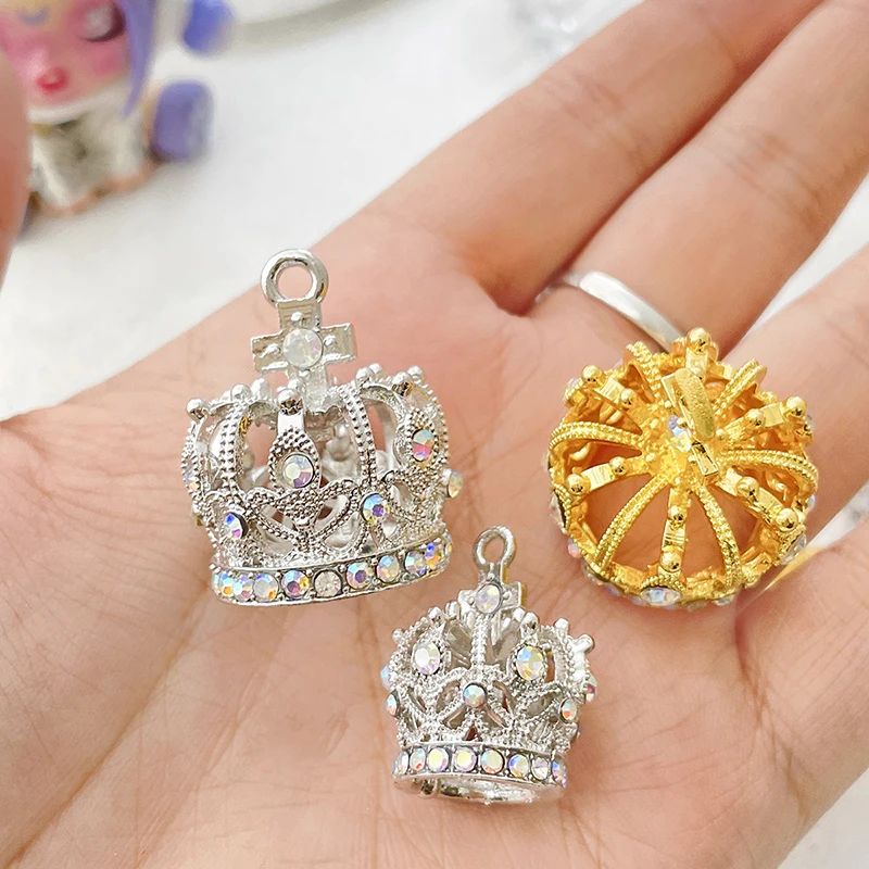 Zirconium Crown Pendant & Doll Headdress Jewelry Set - 2-Piece DIY Accessory Kit