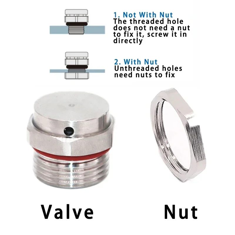 1PCS 304 Stainless Steel Waterproof Air Vent Valve M16 M20 M8 Screw In Protective Vent Plug M12 E-PTFE Metal Breather Valve