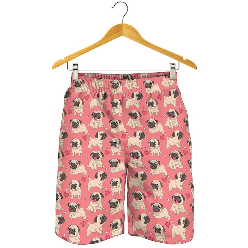 

Cute Pets Pug Dog 3d Print Beach Shorts Kids Summer Street Oversized Short Pants Men Surf Board Shorts Cool Swimming Trunks