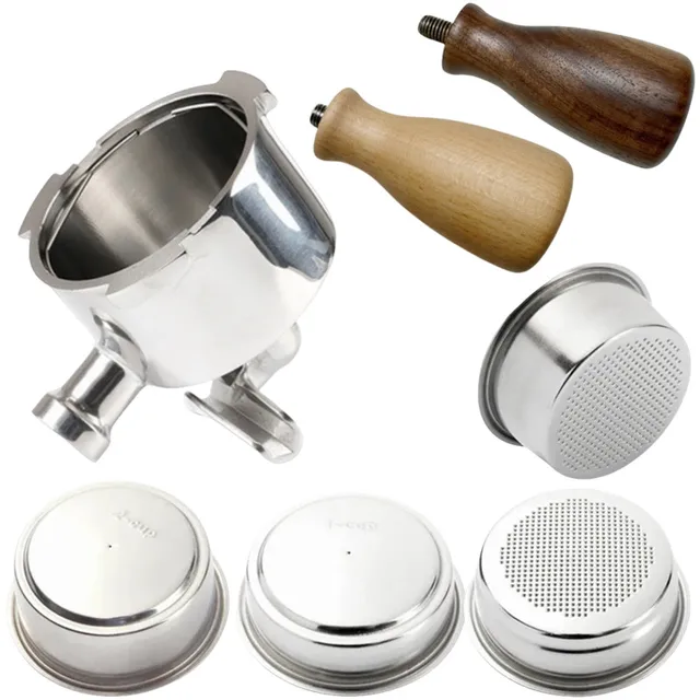 51mm 3Ears Double Spout Portafilter with 1 Hole 2 Shot Basket Filter For Delonghi EC680 EC685 Coffee Machine Coffee Supplies