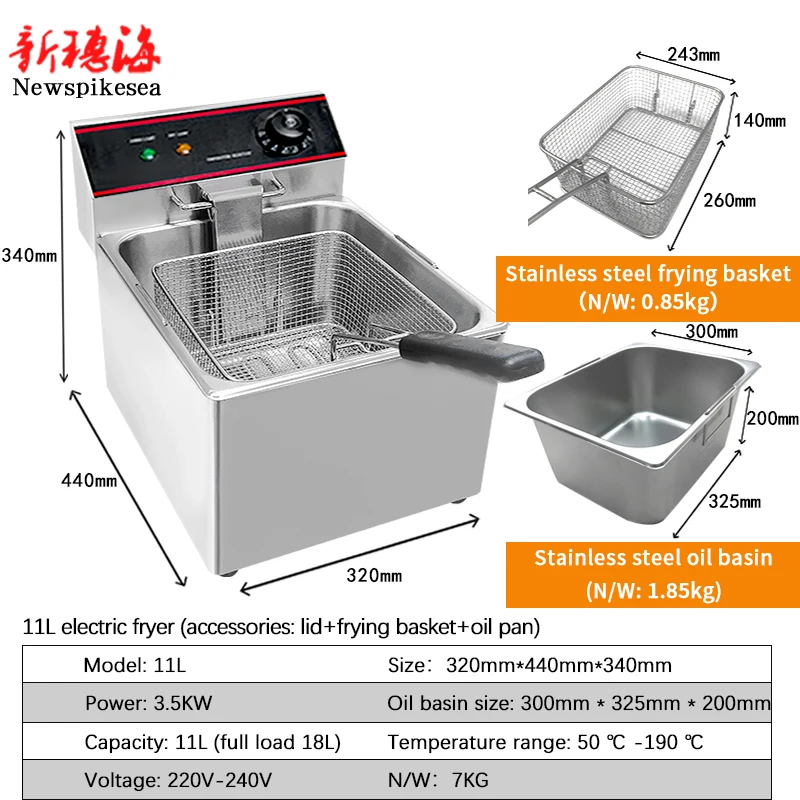 Commercial Electric Fryer Deep-fried Dough Sticks Frying String Temperature Control Fryer Constant Temperature