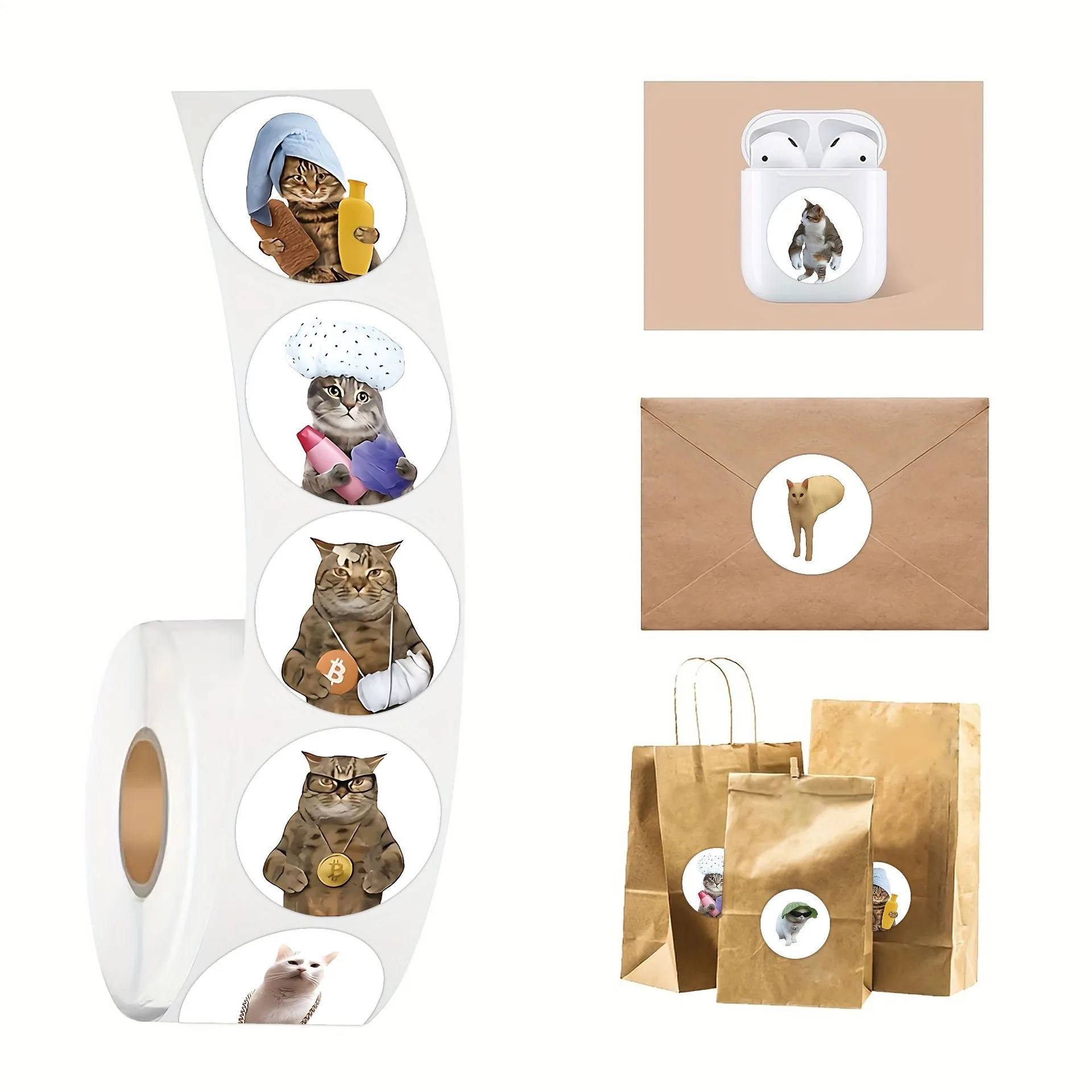 Falueqg Funny Animals Karten-Aufkleber – 4 Motive, Schwarze Katze, Kuh, Ente, Mit Lustigen Sprüchen