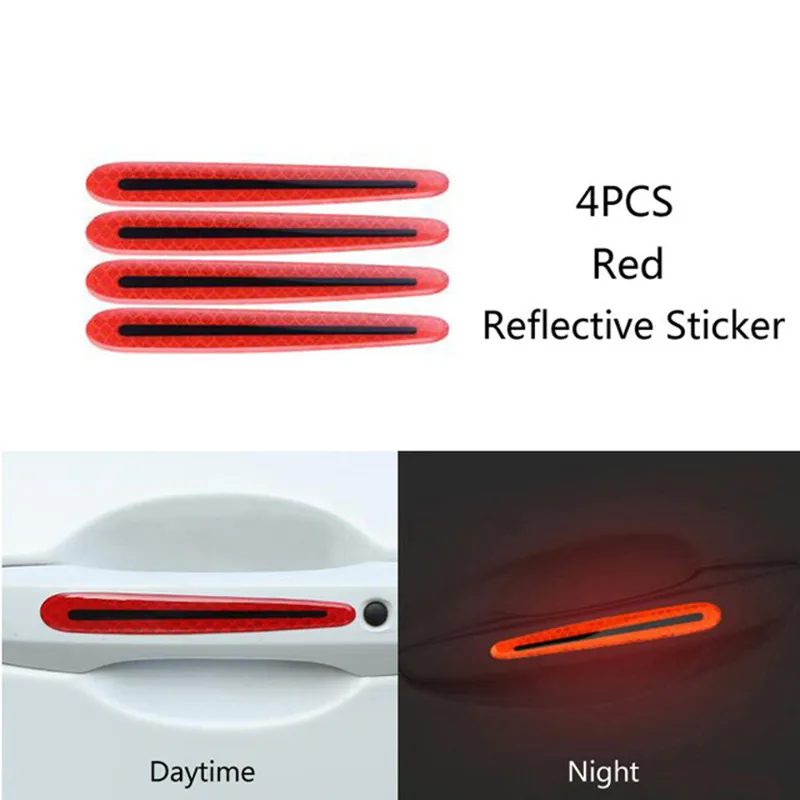 4pc car handle red