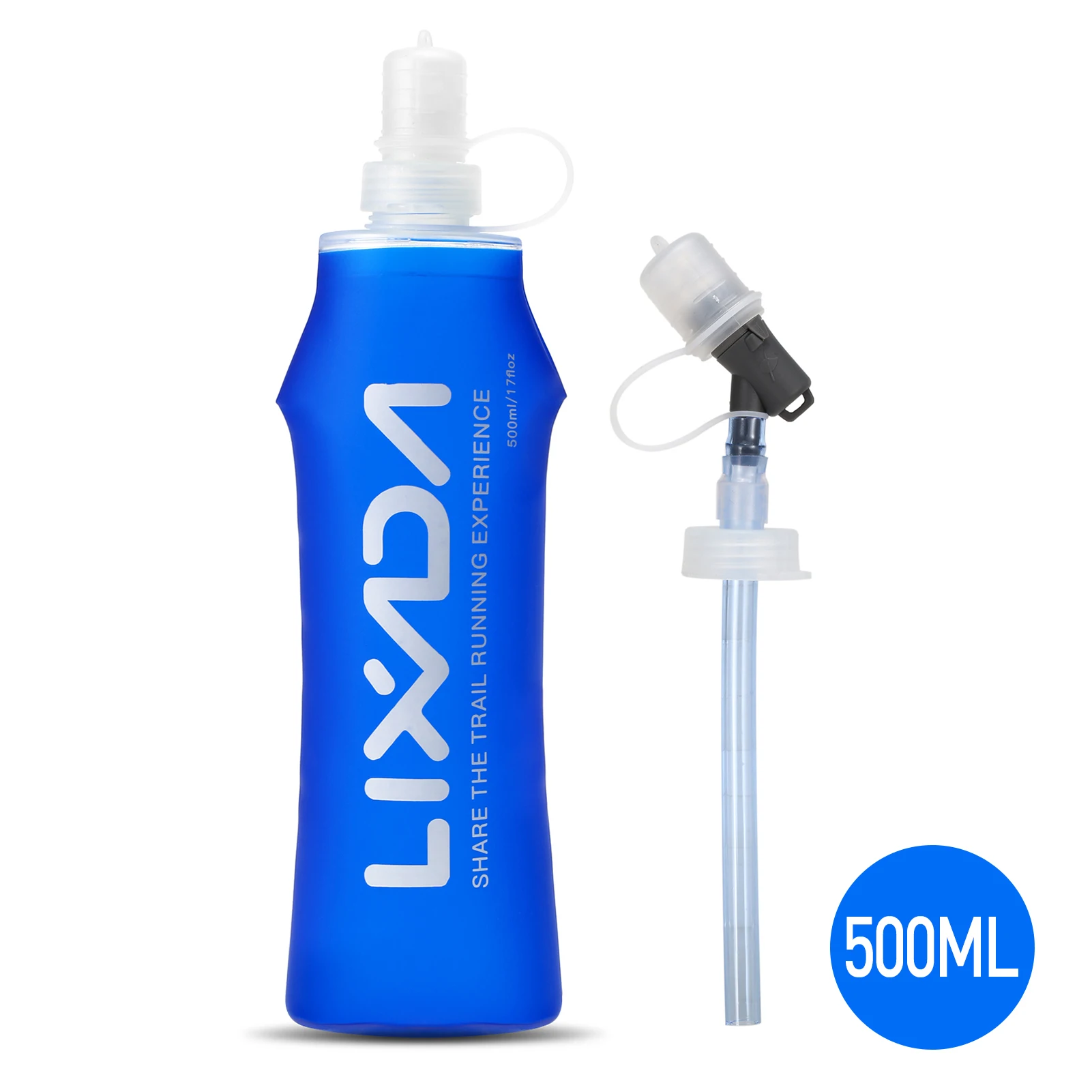 Sports Water Bottle Portable Water Bottle Lixada 250ml / 500ml / 300ml 380ml Soft Bottle Folding BPA Free Hydration Water Bottle Outdoor Running Hiking Cycling