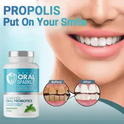 Probiotic Solid Toothpaste Tablets Mint Flavor Healthier Teeth Gums Teeth Whitening Remove Smoke Stains Fresher Breath Oral Care