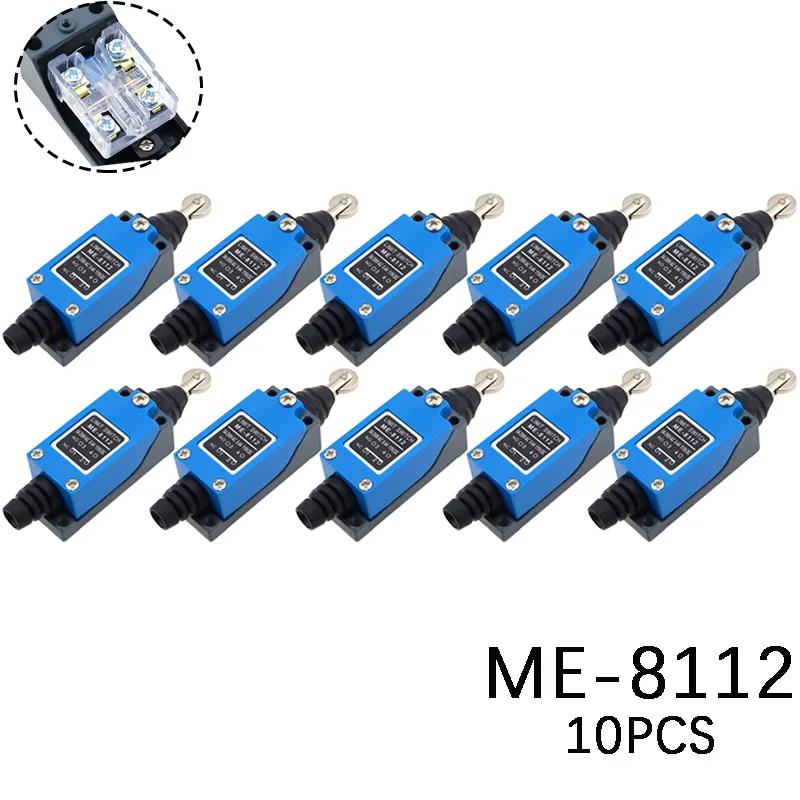 10PCS ME-8112 1NC 1NO Parallel Roller Plunger Actuator Limit Switch AC 250V