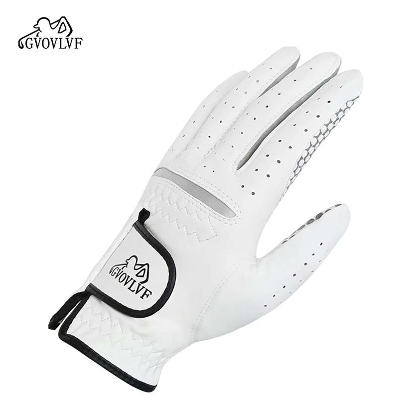 GVOVLVF Golf Gloves Genuine Sheepskin Leather Men Non-slip Soft Fabric Breathable Comfortable Fitting For Golfers 4