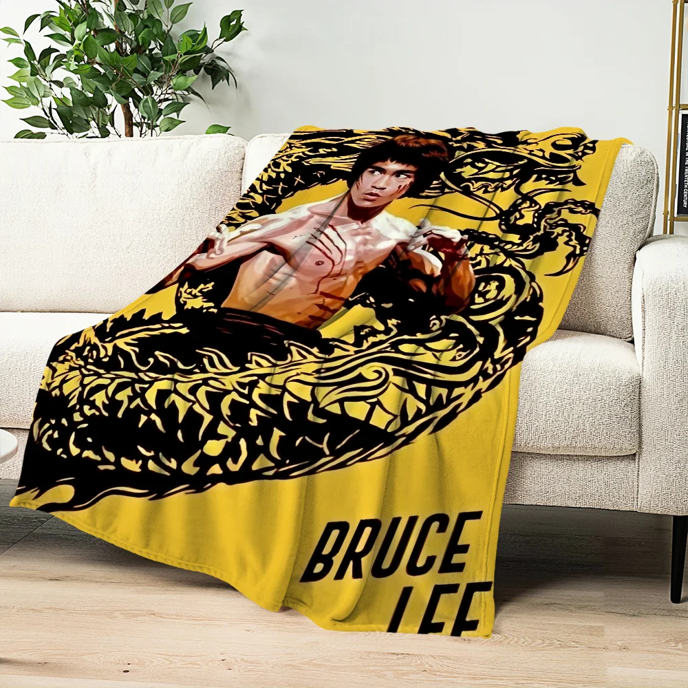 K-Kung fu B-Bruce L-Lee Blanket Skin friendly comfort warm soft plush blanket suitable sofa living room office bedroom 5