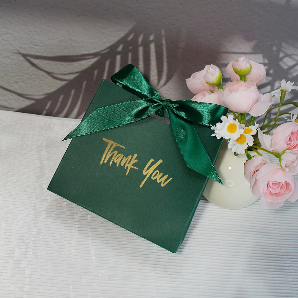 Exquisite Grüne Geschenkbox mit Schleife, Dankeschön-Süßigkeitenbox und Mini-Geschenktüte, Vielseitige Geschenkverpackung für Jeden Anlass – Detail 7