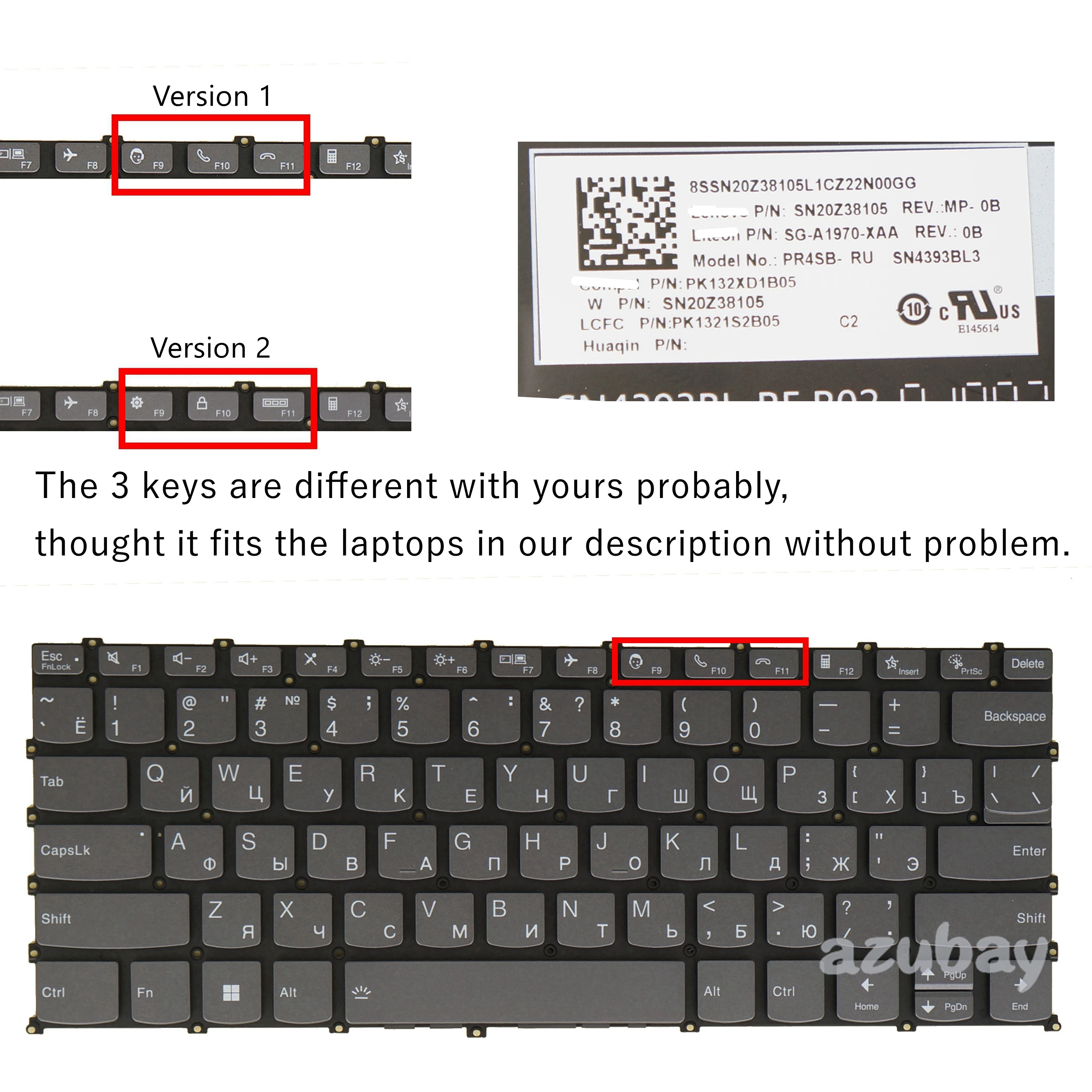 Clavier AZERTY Français Original Pour Lenovo - Modèle SN20Q40786 / LCM17J36F0-686 PD4S-FR - Neuf Sous Blister