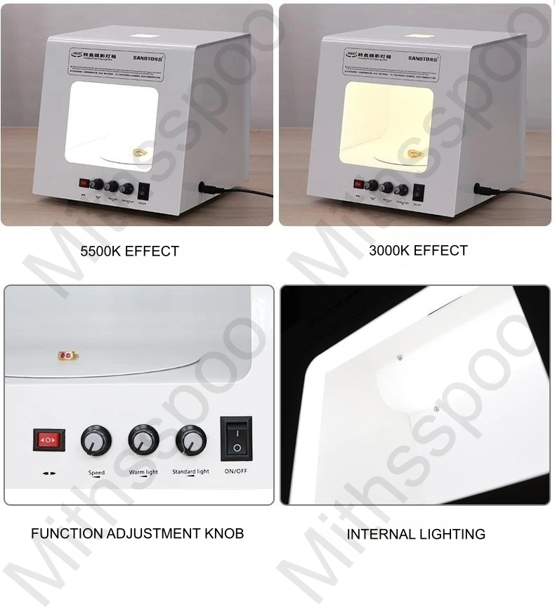 Professional Gold and Silver Jewelry Photography Light Box 360