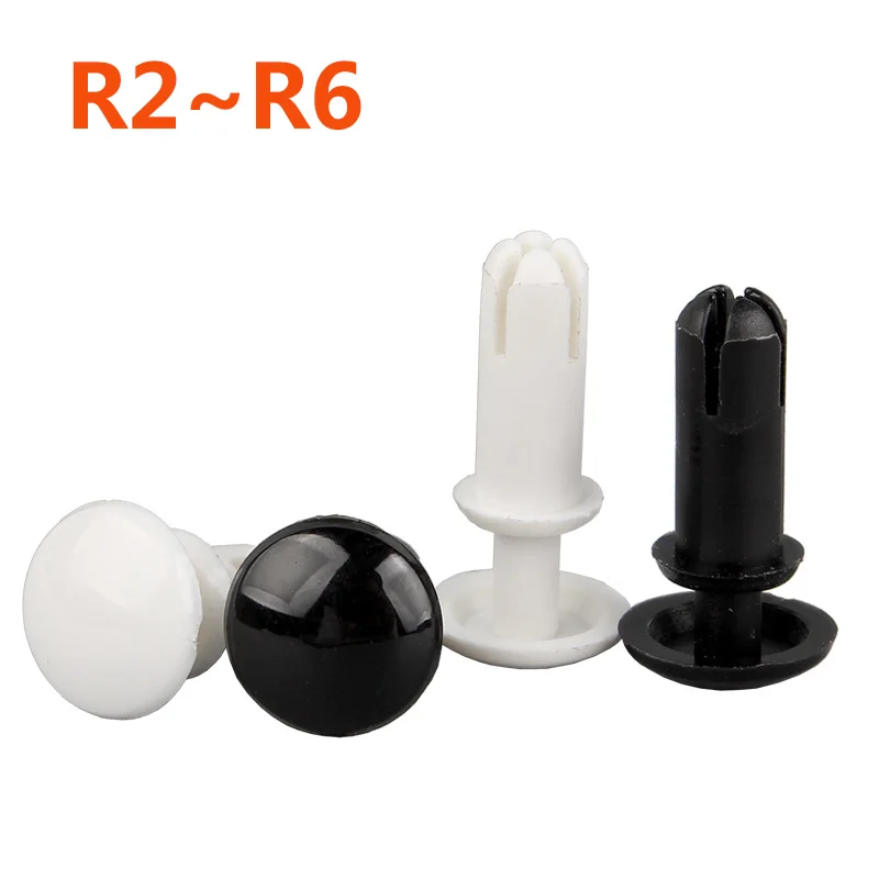 Rivets ไนลอนกดปุ่มพลาสติก R/PC พลาสติกหญิง Rivets Rivets ไนลอน R2/2.7/3.1/3.6/4.1/5.1/6.1มม. 1