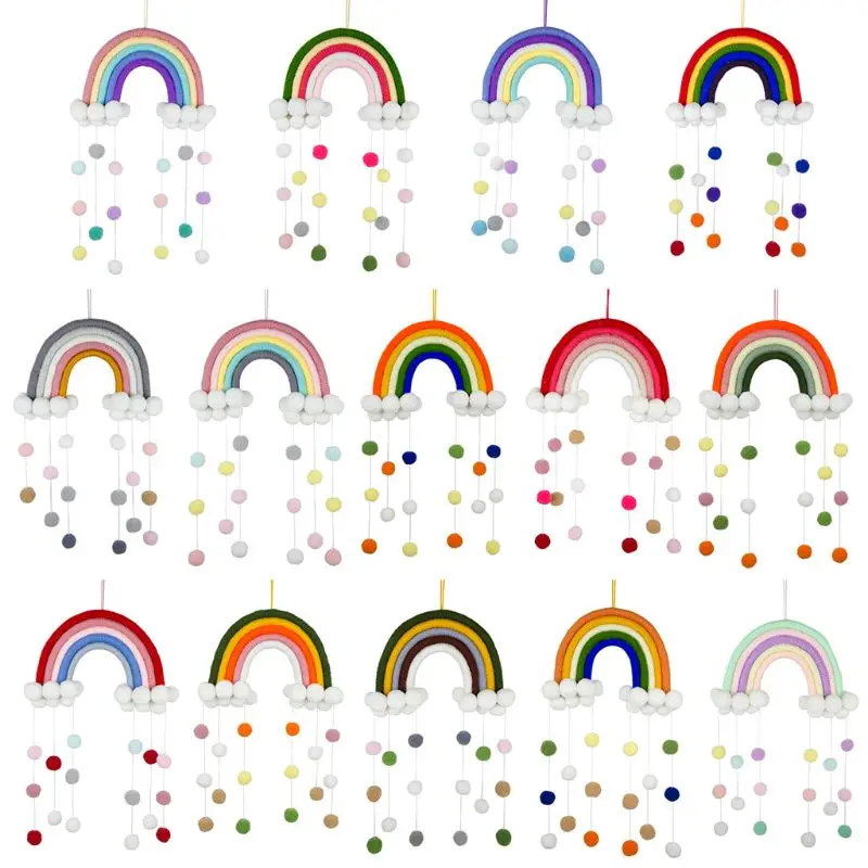

Nordic Rainbow Tapestry Handmade Weaving Ornament Kids Room Wall Hanging Home Decoration Accessories