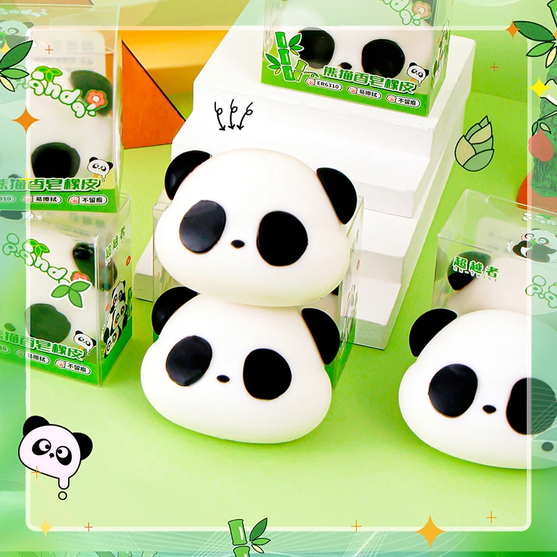 귀여운 문구류 아이템, 미적 문구류 용품, 학교 액세서리, 팬더 지우개 그리기 고무, 귀여운 물건