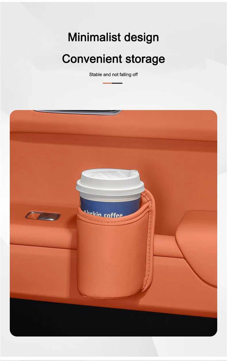 Aston Martin Lederen Opbergbox - Plaatsing in de bekerhouder van de middenconsole