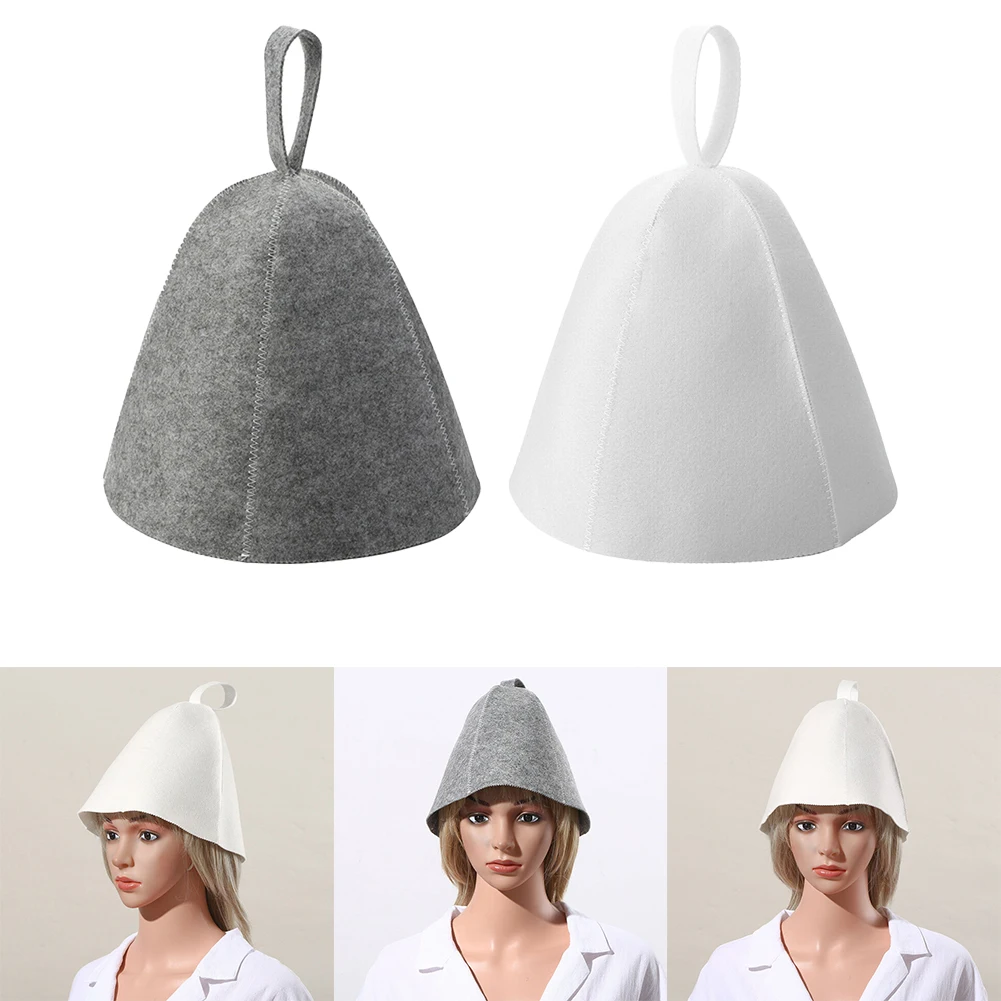 

1pcs Anti Heat Sauna Hat Thicken Wool Felt Shower Cap Hair Turban Quickly Towel Drying Towel Hats Sauna Bathroom Accessories