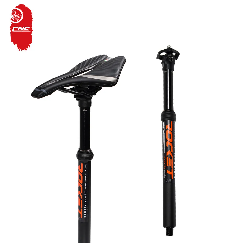 CNC Bicycle Seatpost Adjustable 100mm Travel MTB Dropper Seat Post 27.2