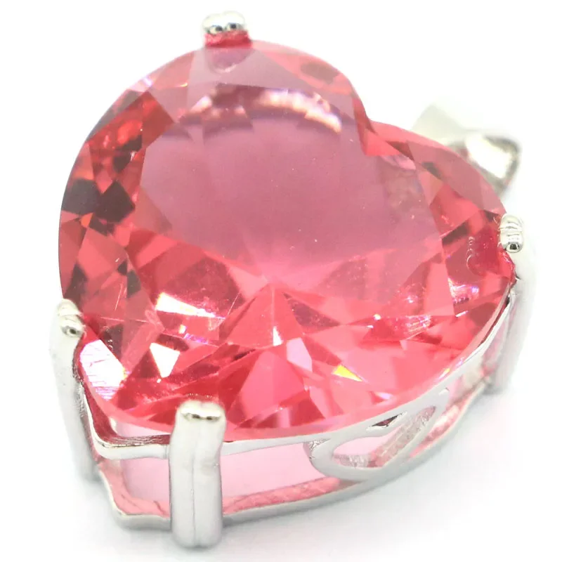 8g Customized 925 SOLID STERLING SILVER  PENDANT Heart Shape Violet Tanzanite London Blue Topaz Purple Spinel Morganite Blue Aqu