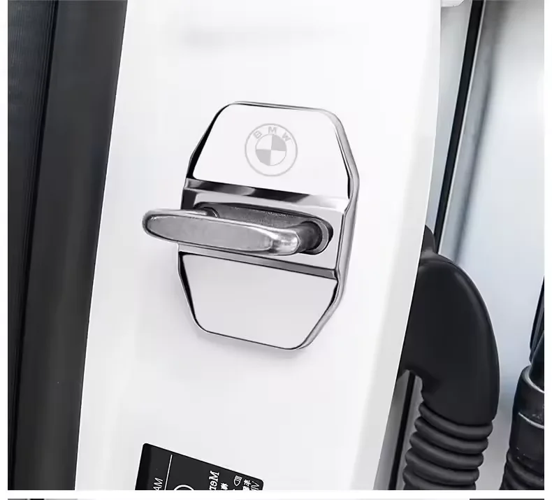 4개 자동차 스타일링 도어락 보호 커버 스테인레스 스틸 액세서리 BMW M 퍼포먼스 E46 E90 E60 F20 X1 F10 X3 펜던트용