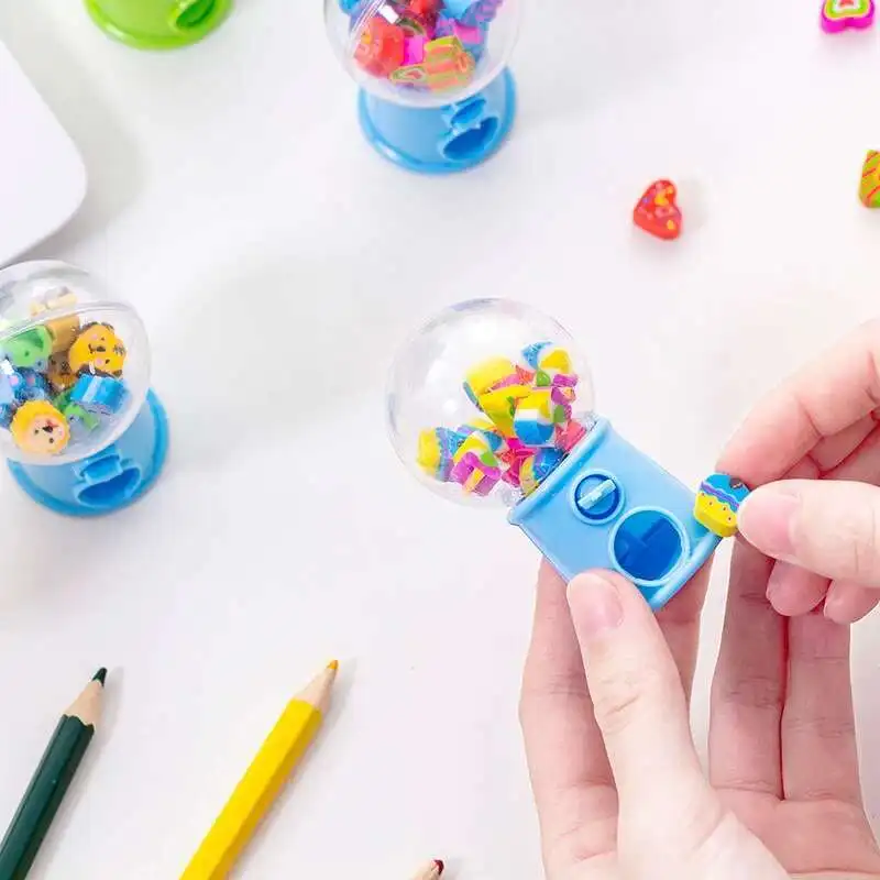 1 Set Cute Kawaii Creative Gashapon Pencil Fruit Rubber Erasers Gift Novelty School Office Supply Stationery Funny pencil eraser