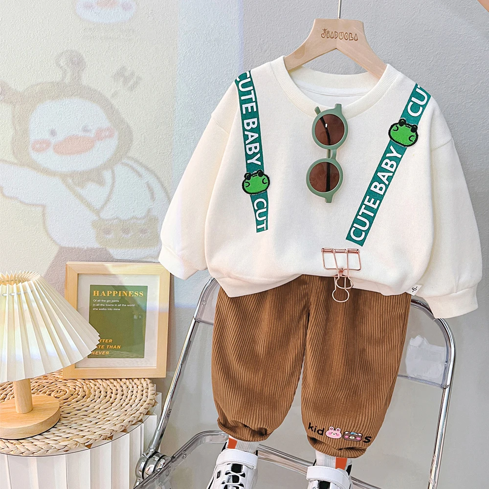 

Children Clothing Sets for Baby Boys Sweatshirt Pants Autumn Girls Tracksuit Suit Cartoon Kids Sportswear Infant Clothes Outfits