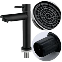 Stainless Steel Single Cold Water Sink Faucet Single Handle Sink Water Tap Deck Mounted Basin Sink Tap for Bathroom Kitchen 1