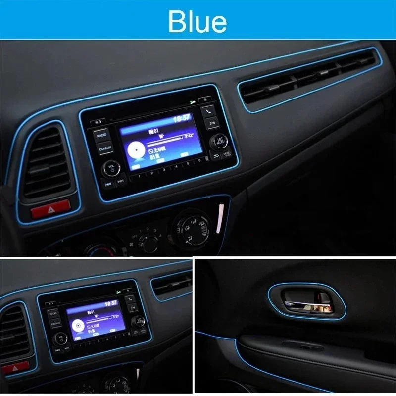 Car Styling 5M/Pcs Universal DIY Flexible Interior Decoration Molding Trim Strips Auto Door Edge Sticker Auto Chrome Decor Trim