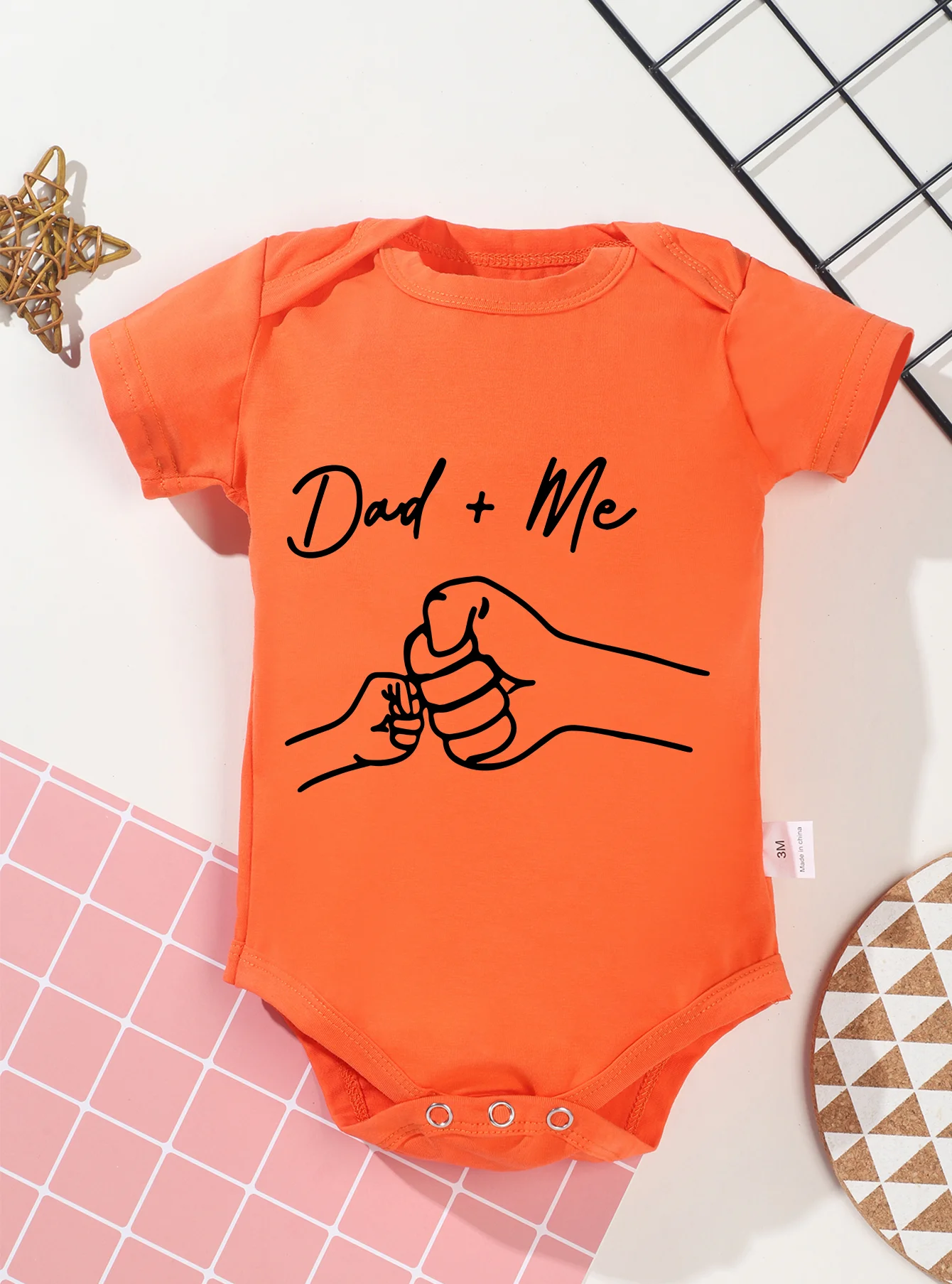 Bodysuit Newborn Infant Jumpsuit Short Sleeve Clothes Toddler Baby Girl Boy Trendy Rompers Dad and Me Printing High Quality 2