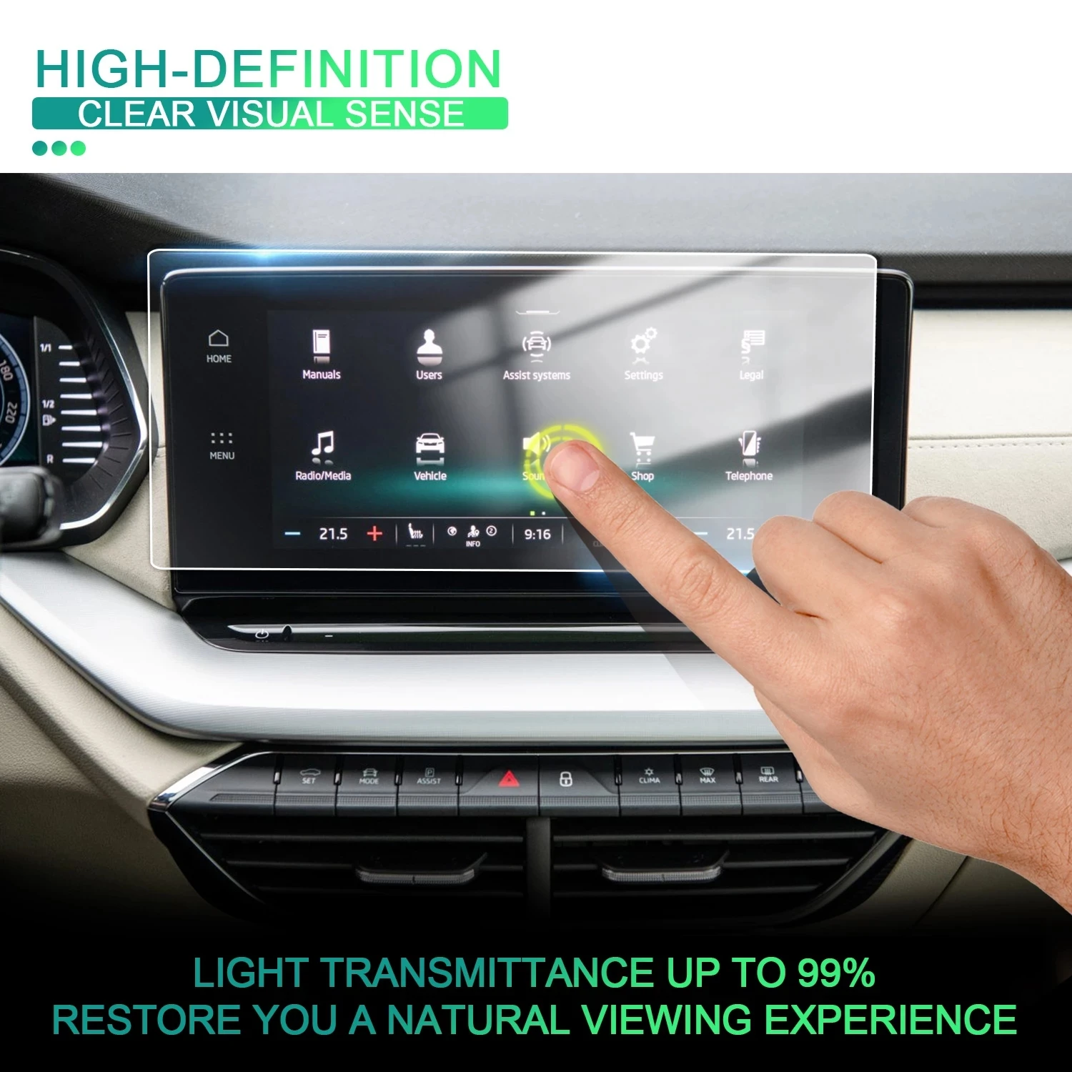 

Car Navigtion Tempered Glass LCD Screen Protective Film Sticker GPS Dashboard Guard For Skoda Octavia A8 2020 2021 Accessories