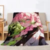 Demon Slayer-Kanroji Mitsuri Warm Winter Blankets for Sofa Cover Blanket Beach Towel Luxury Bedding Fluffy Plaid Bed Throw Knee 1
