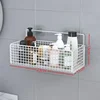 Bathroom Kitchen Storage Rack Black and White Non-porous Wall Mounted Toilet Toiletries Storage Rack Kitchen Food Storage Rack 2
