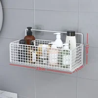 Bathroom Kitchen Storage Rack Black and White Non-porous Wall Mounted Toilet Toiletries Storage Rack Kitchen Food Storage Rack 2
