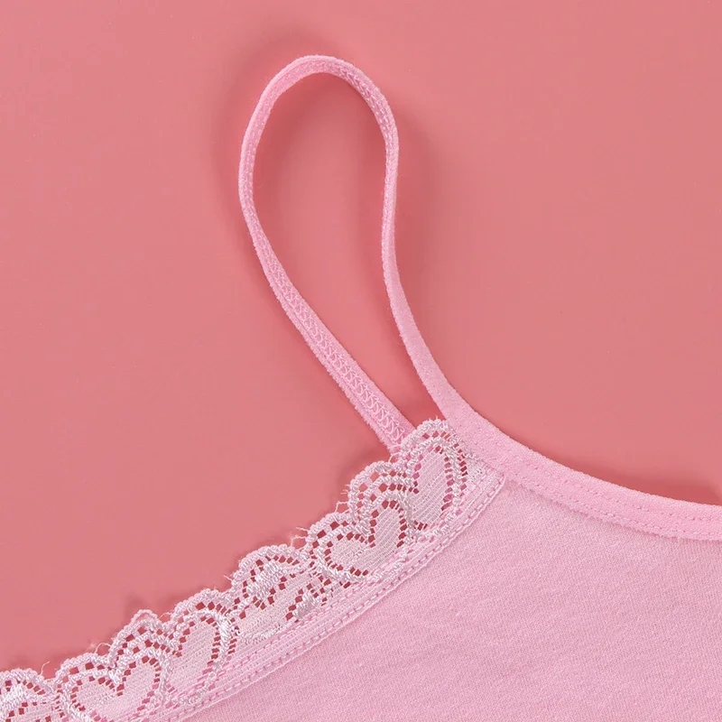 3pc/Lot Cotton Dot Lace Bras Kids Girls Sports Training Chid Underwear Crop Top 8-14 Years girls sports bras