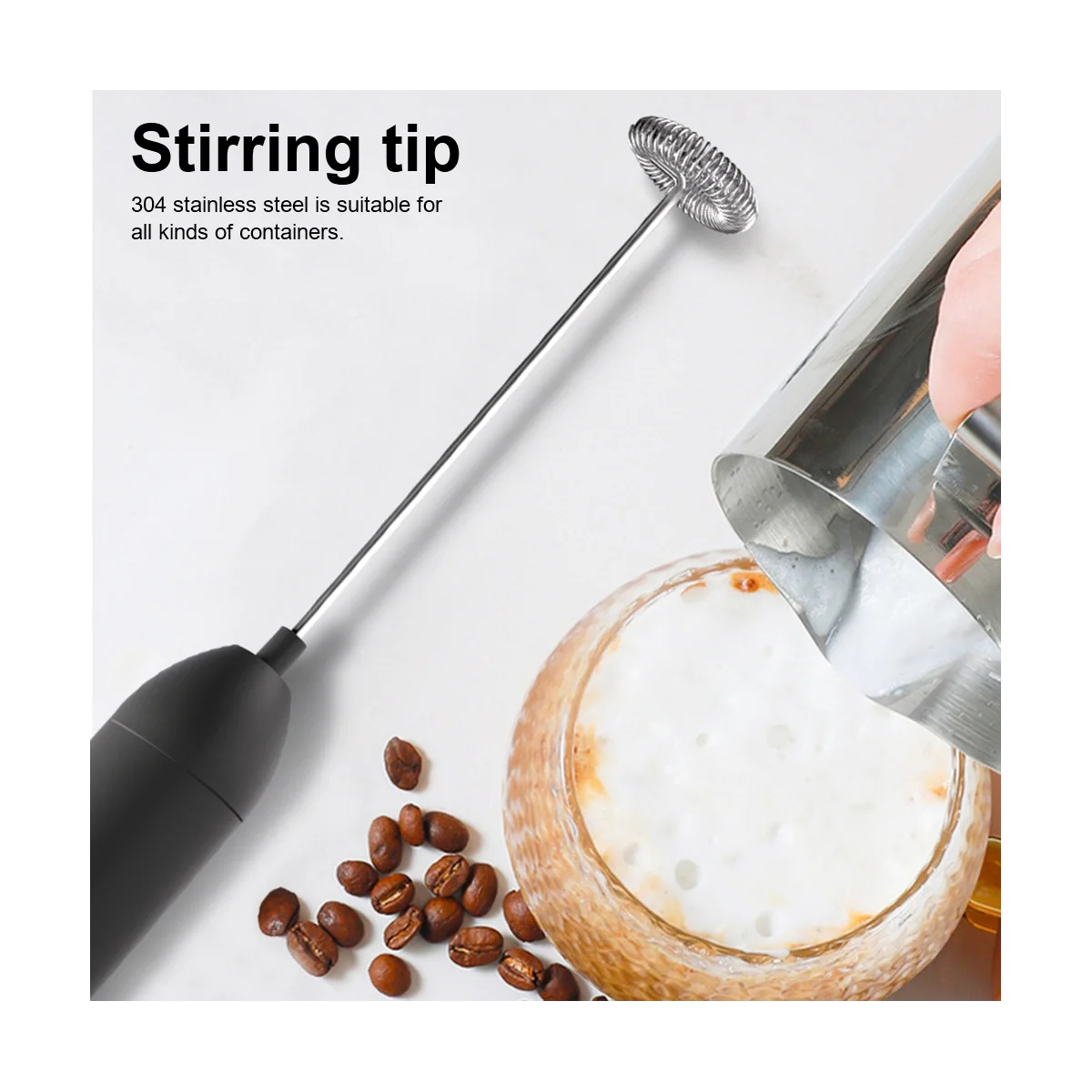 

Electric Mixer Egg Beater Kitchen Food Stirrer Coffee Cappuccino Creamer Whisk Blender -