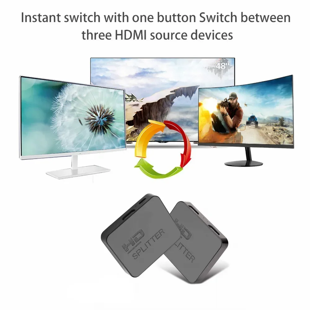 4K HDMI-compatible Splitter Full HD 1080p HDMI-compatible Switch 1X2 Splitter 1 in 2 Out Amplifier Dual Display For HDMI DVD,hdmi splitter converter