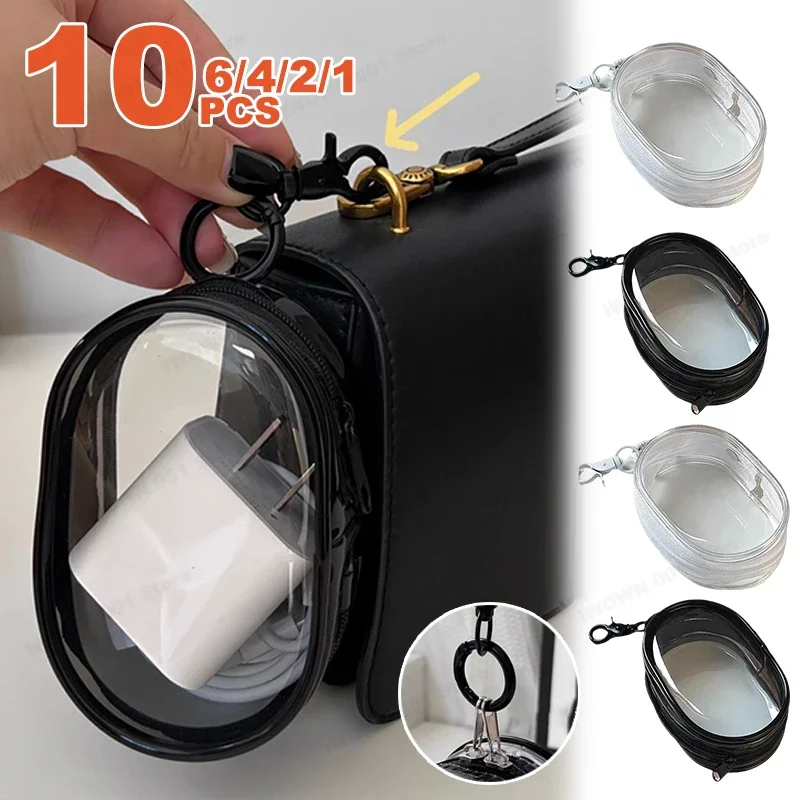 Transparent Key Pouch Fashion Korean PVC Small Coin Purses Key Storage Bag Handbag Females Shopping Wallet Earphone Covers