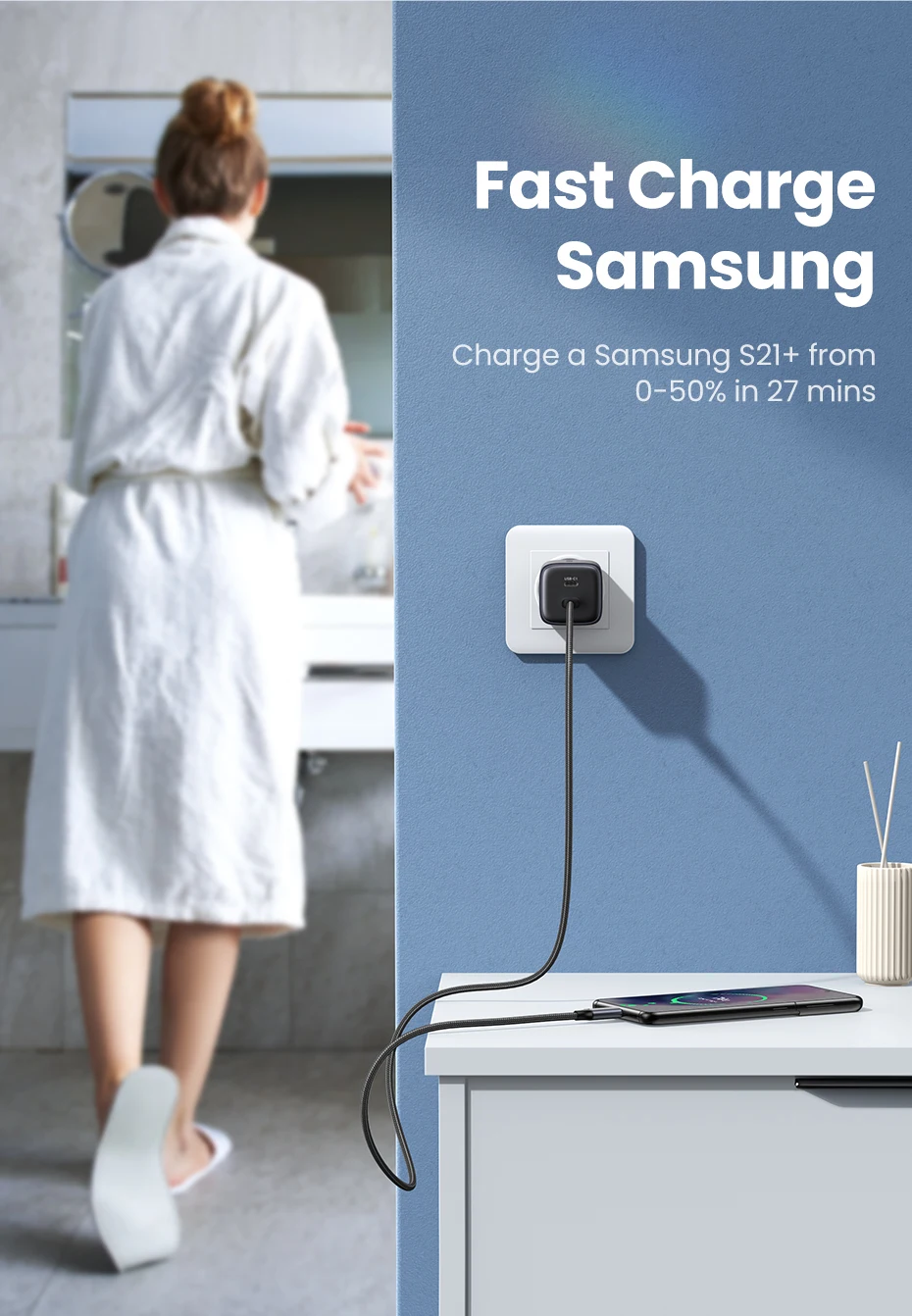 Bộ sạc USB C kép Ugreen Nexode Mini 45W