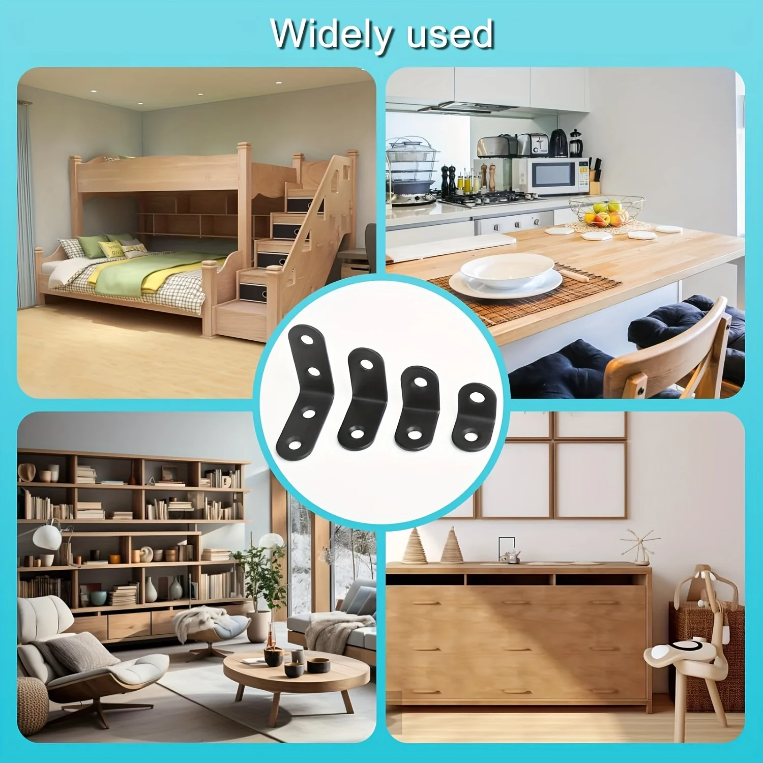 Description Picture 5 of itemheavy-duty metal L-shaped brackets with screws for repairing wooden furniture, cabinets, and chairs