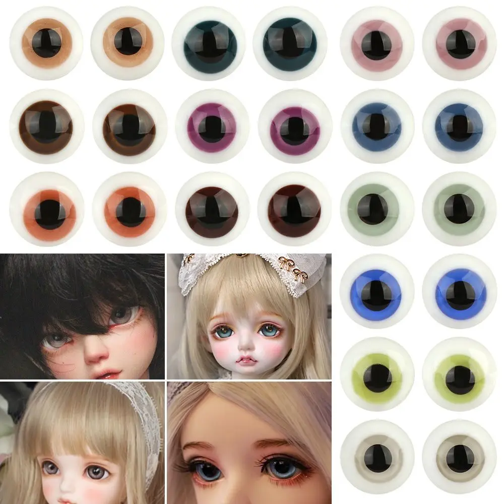 

12 Styles 8mm Blue Black Glass Eyes Eyeball For 1/6 BJD Doll DIY Doll Making Crafts Bear Animals DIY Dolls Puppet Safety Stuffed