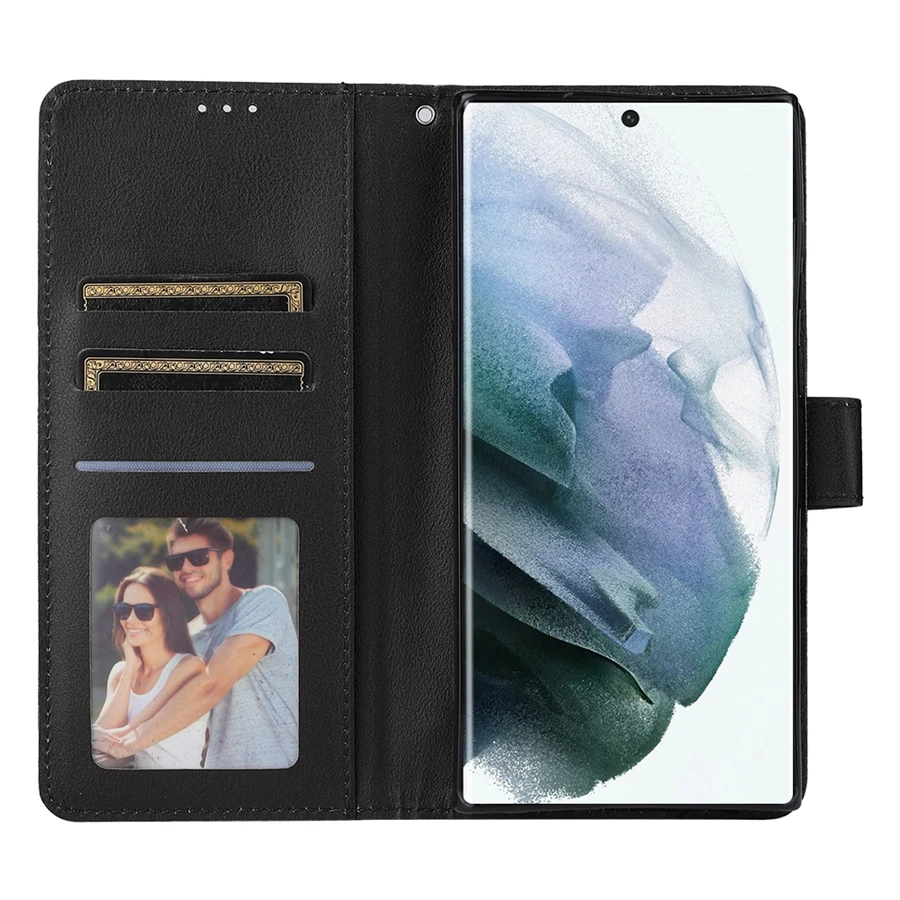 Sleek Magnetic Flip Wallet Leather Case with Card Stand