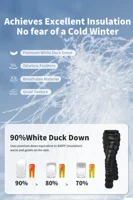 MAPLEAF Down Pants Ultralight Warm Down Trousers 800FP Winter Snow Pants Windproof Waterproof Ski Pants Camping Hiking Trousers 2